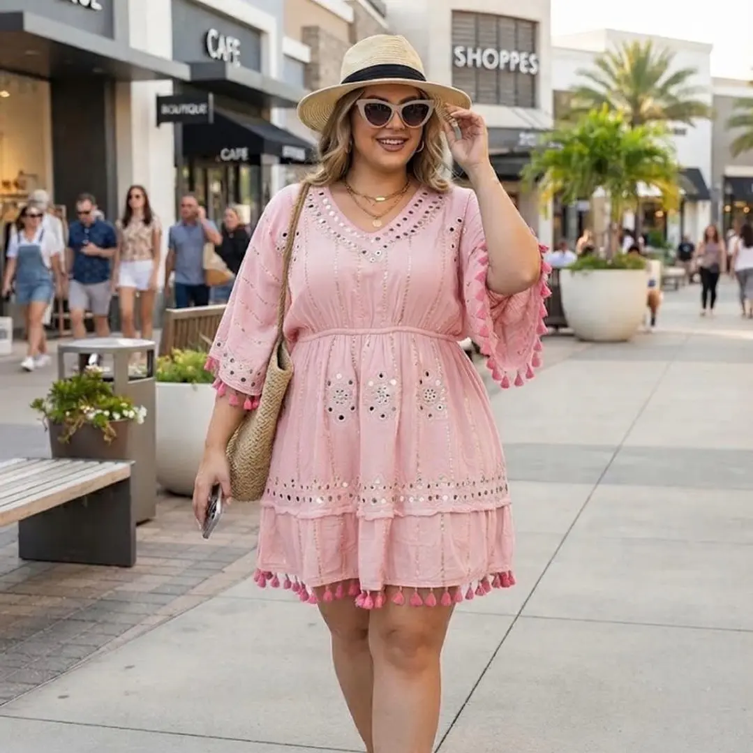 Vestido Corto Lurex Espejos & Borlas 4