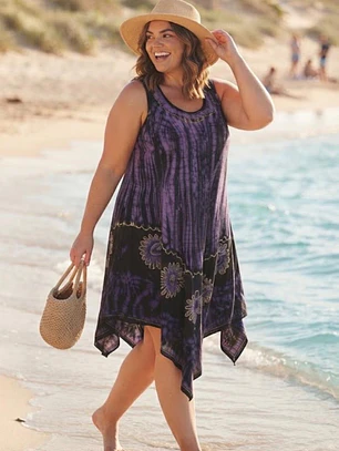 Vestido Corto de Algodón Batik Boho - Talla Única Verano