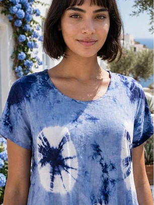 Blusa de Algodón Tie-Dye Boho - Talla Única Verano