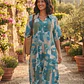 Vestido Camisero de Algodón Estampado con Cinturón - Verano - thumbnail 3