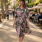 Vestido Camisero de Algodón Estampado con Cinturón - Verano - thumbnail 1
