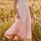 Falda Larga de Algodón Boho con Borde Dorado - Talla Única Verano - thumbnail 7