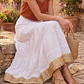 Falda Larga de Algodón Boho con Borde Dorado - Talla Única Verano - thumbnail 8