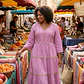 Vestido Midi de Algodón Boho con Bordado de Yute - Verano - Miniatura 3