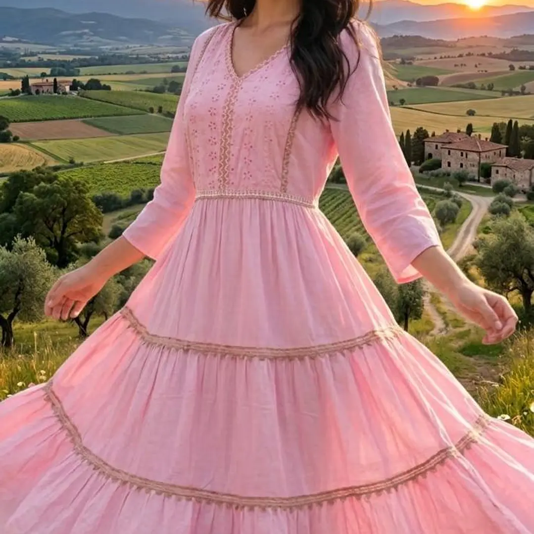 Vestido Midi de Algodón Boho con Bordado de Yute - Verano 5