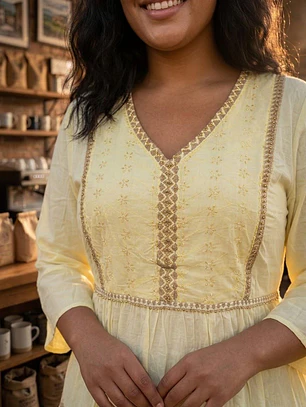Vestido Midi de Algodón Boho con Bordado de Yute - Verano