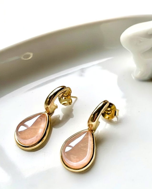 Aros bañados en Oro Perla Barroca