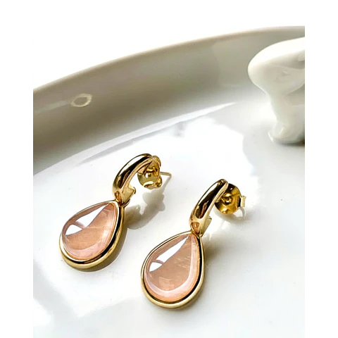 Aros bañados en oro con efecto perlado