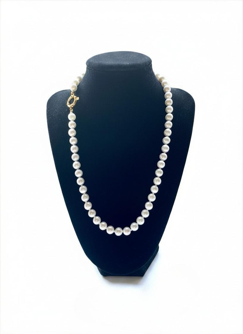 Collar perla de Mallorca color perla blanca.