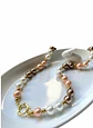 Collar perla de Mallorca color blanco y tonos ocres - Miniatura 2