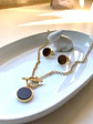 Conjunto baño de oro 18k con Piedra Ojo de Tigre - Miniatura 1
