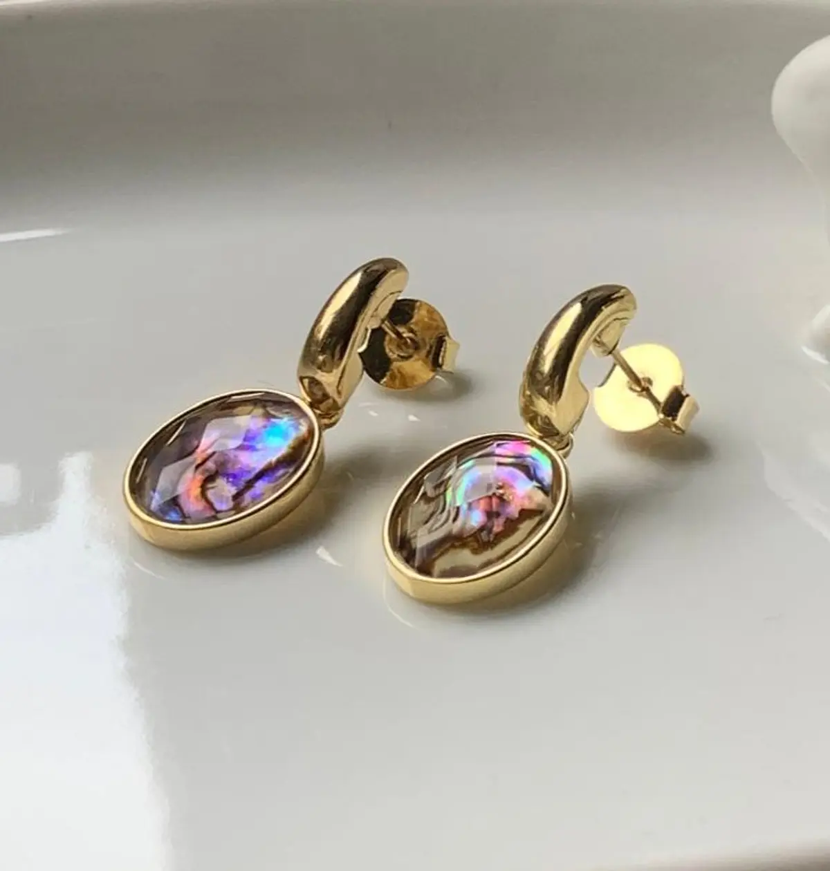 aros baño de oro 18k