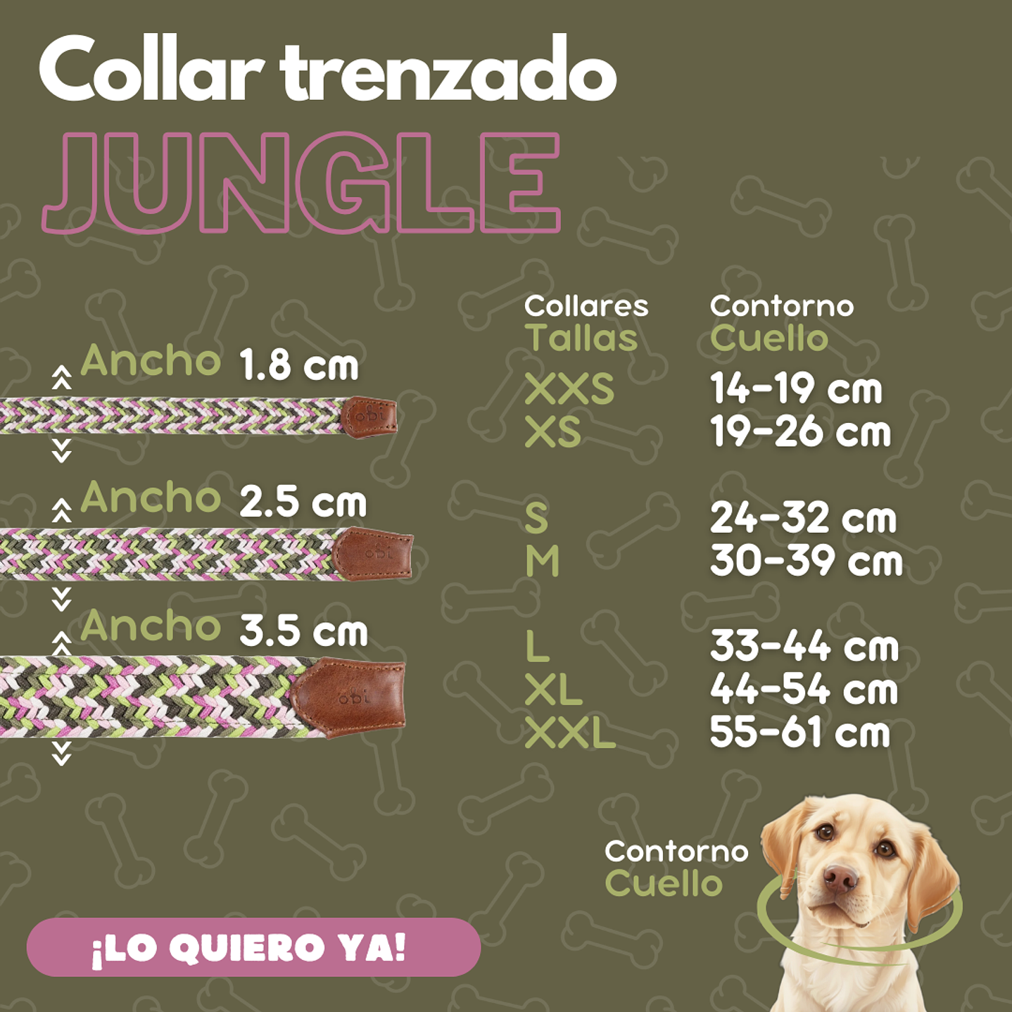 Collar perro trenzado Jungle 5