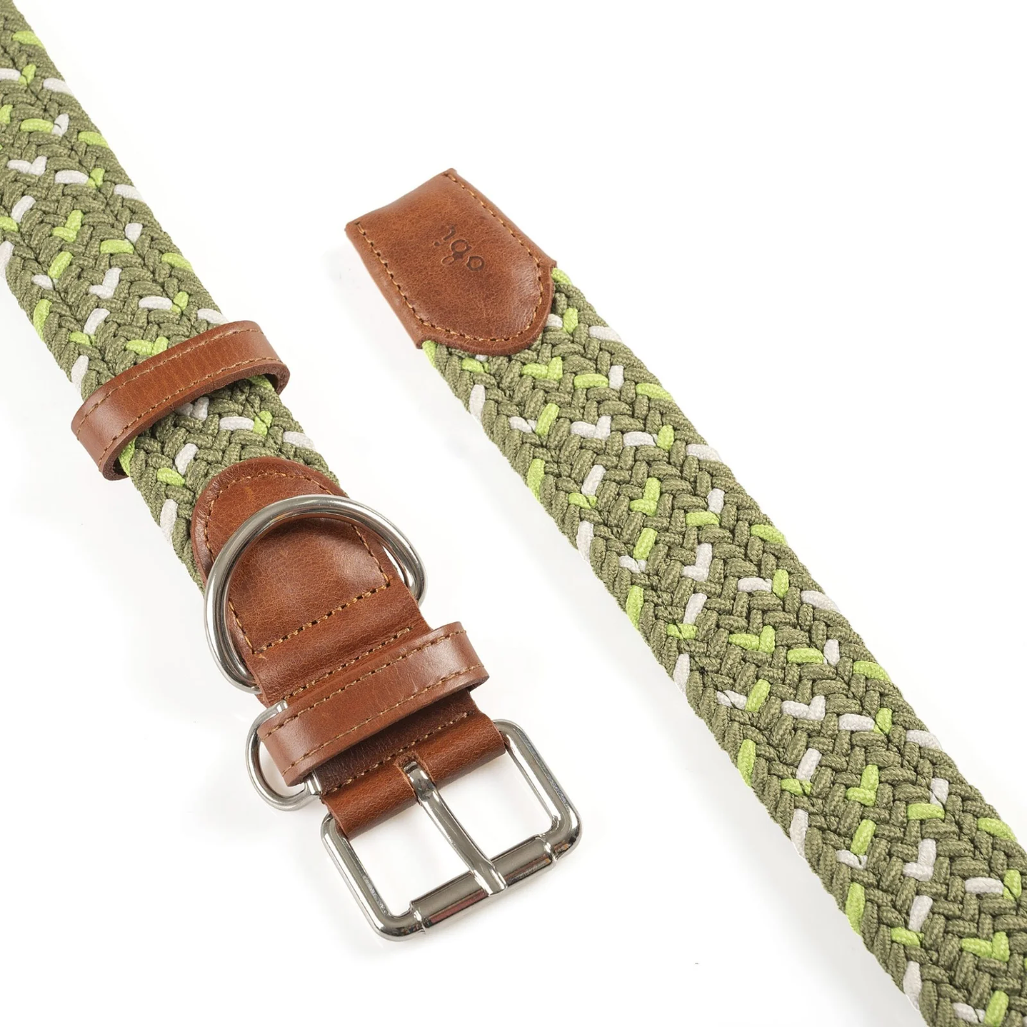 Collar perro trenzado Olive 4