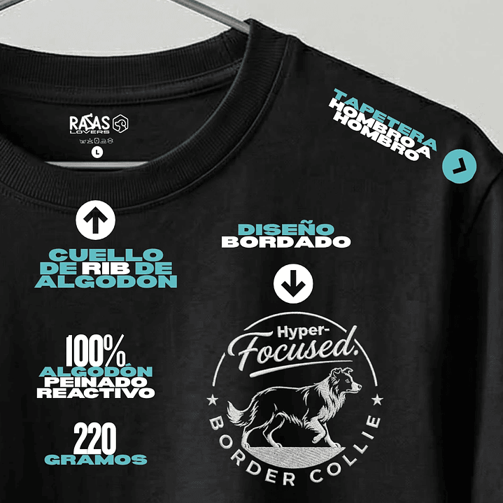 Camiseta Bordado Border Collie - Regular Fit 3