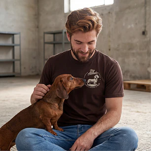 Camiseta Bordado Perro Salchicha - Regular Fit