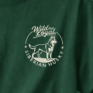 Camiseta Bordado Husky SIberiano - Regular Fit