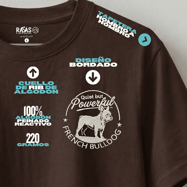 Camiseta  Bordado Bulldog Francés - Regular Fit 6