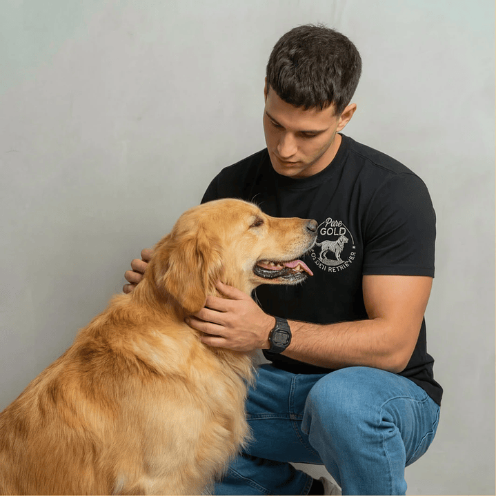 Camiseta Hombre Bordado Golden Retriever - Regular Fit 7