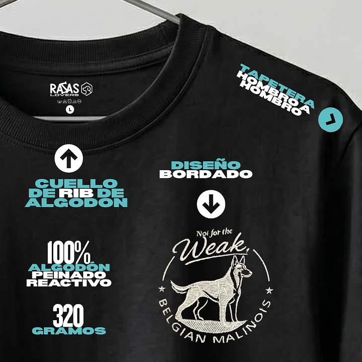 Camiseta Bordado Belga Malinois - Oversize 4
