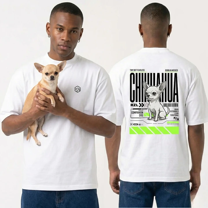 Camiseta Estampada Chihuahua - Oversize 5