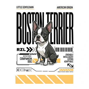 Camiseta Estampada Boston Terrier- Oversize