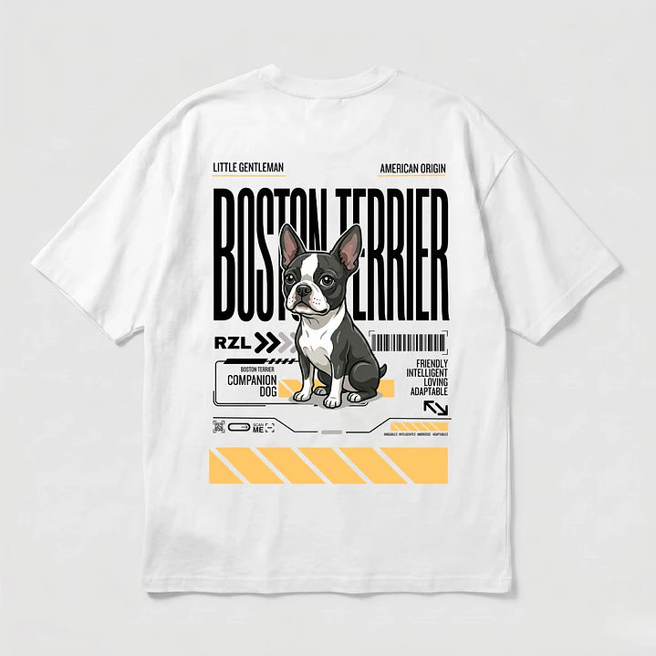 Camiseta Estampada Boston Terrier- Oversize 3