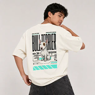 Camiseta Estampada Bull Terrier- Oversize