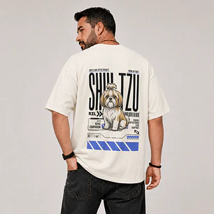 Camiseta Estampada Chih Tzu - Oversize