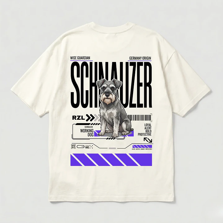 Camiseta Estampada Schnauzer - Oversize 1