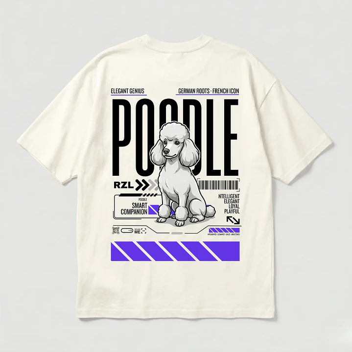 Camiseta Estampada Poodle - Oversize 4