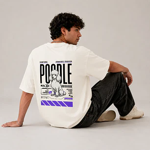 Camiseta Estampada Poodle - Oversize
