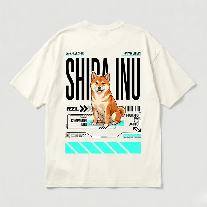 Camiseta Estampada Shiba Inu - Oversize 1