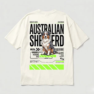 Camiseta Estampada Australian Shepherd - Oversize