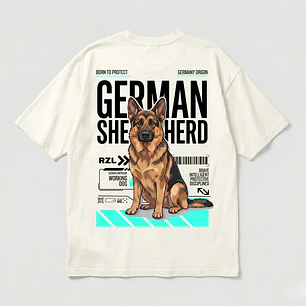 Camiseta Estampada German Shepherd - Oversize