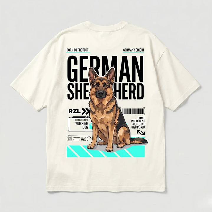 Camiseta Estampada German Shepherd - Oversize 1