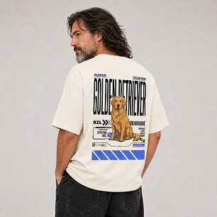 Camiseta Estampada Golden Retriever - Oversize