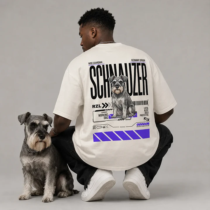 Camiseta Estampada Schnauzer - Oversize 1