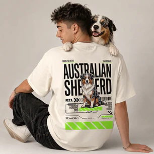 Camiseta Estampada Australian Shepherd - Oversize