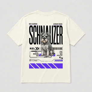 Camiseta Estampada Schnauzer - Regular