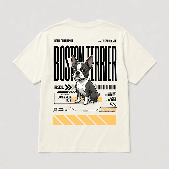 Camiseta Estampada Boston Terrier- Regular 1