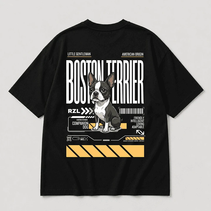 Camiseta Estampada Boston Terrier- Oversize 3