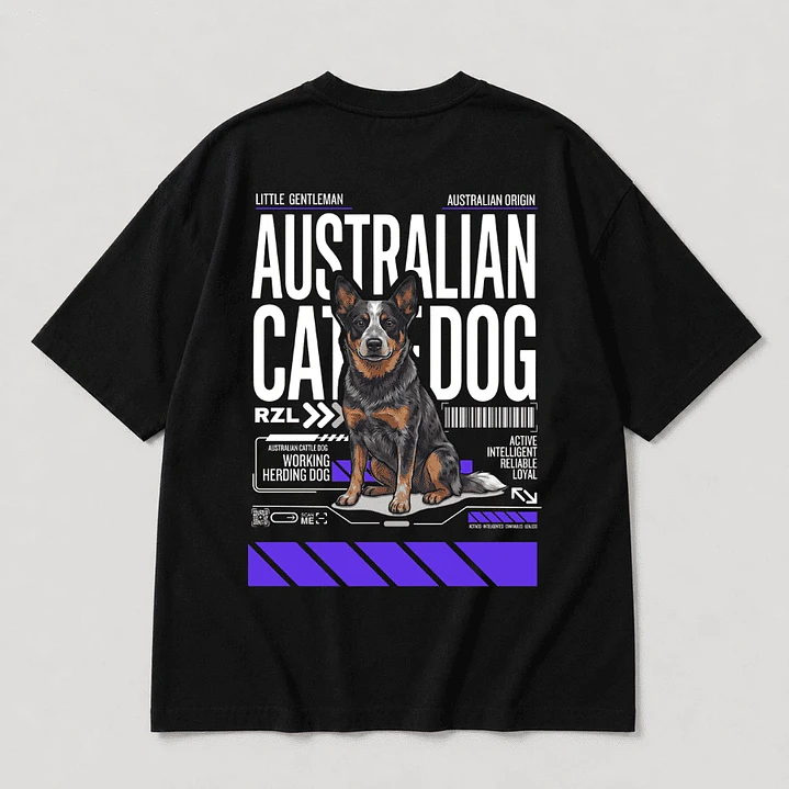 Camiseta Estampada Australian Cattle Dog - Oversize 5