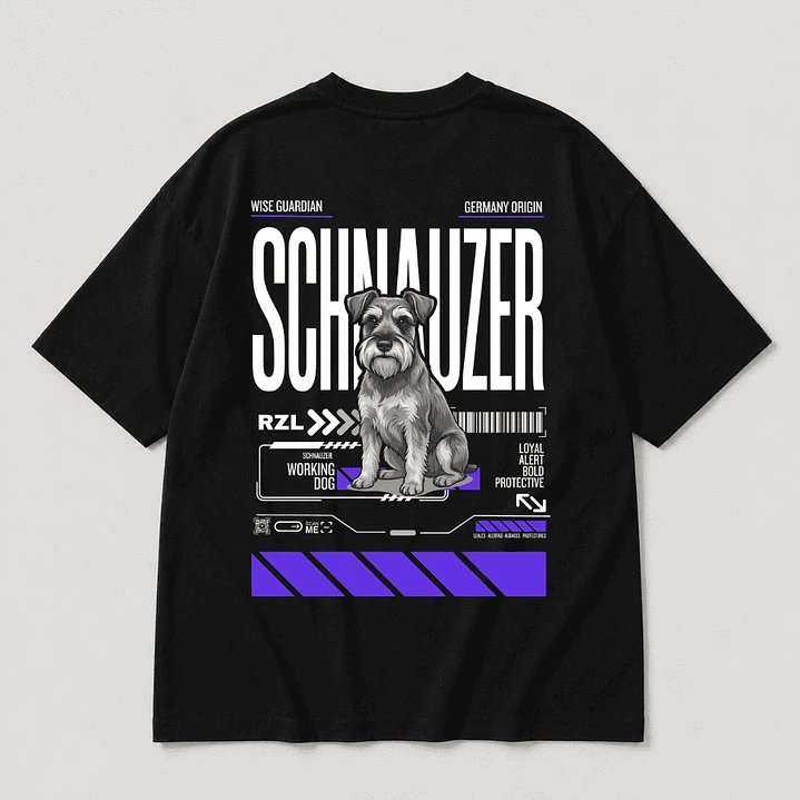 Camiseta Estampada Schnauzer - Oversize 5