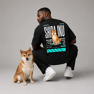 Camiseta Estampada Shiba Inu - Oversize