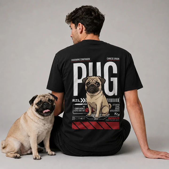 Camiseta Estampada Pug - Regular 1