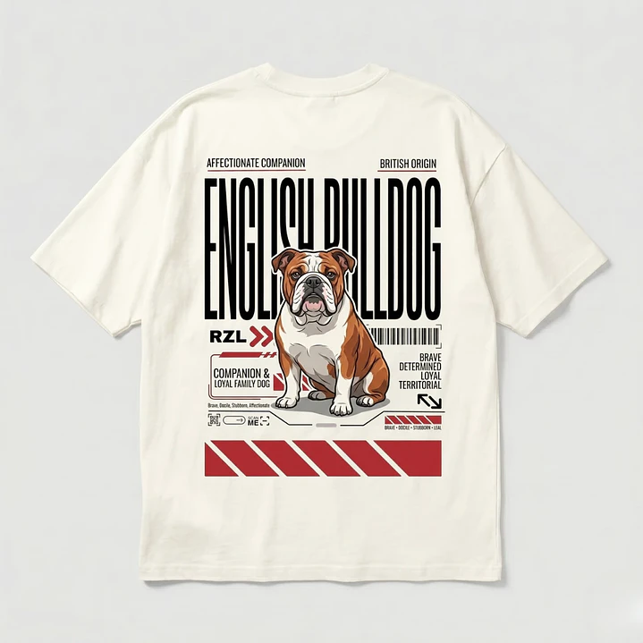 Camiseta Estampada Bulldog Inglés - Oversize 4