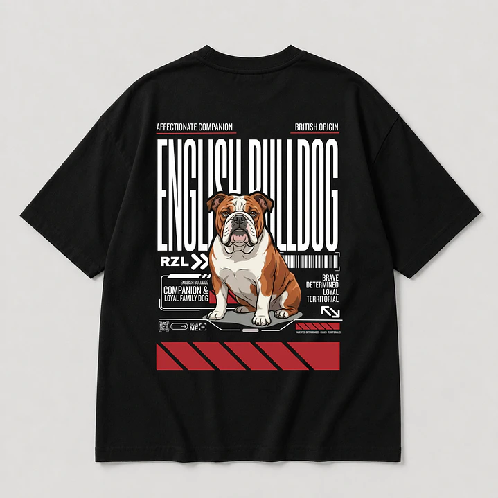 Camiseta Estampada Bulldog Inglés - Oversize 5