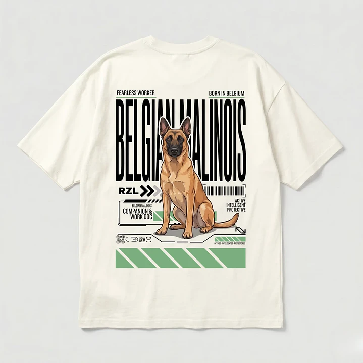 Camiseta Estampada Pastor Belga Malinois - Oversize 6
