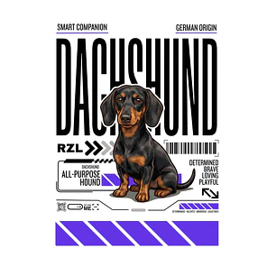 Camiseta Estampada Dachshund / Perro Salchicha - Regular